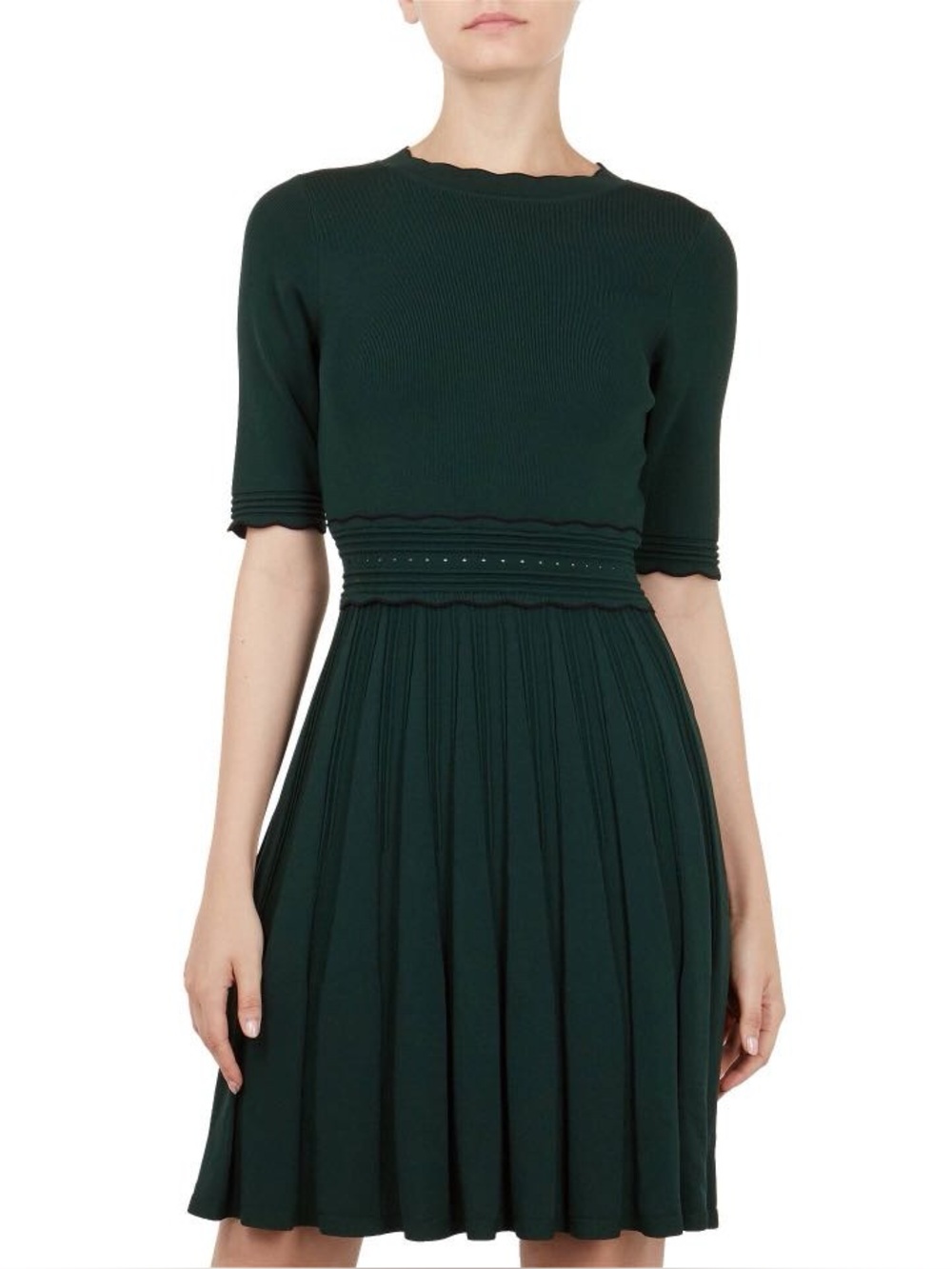 Ted Baker London Dorlean Scallop trim mini skater dress - Green 💜